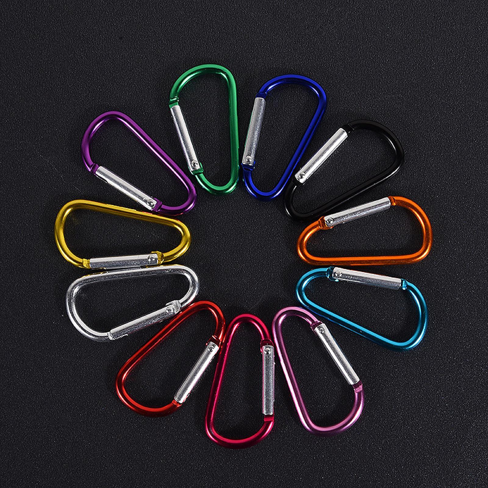 10Pcs D Shaped Carabiners Small Snap Hook Carabiner Clip for Backpack Bag