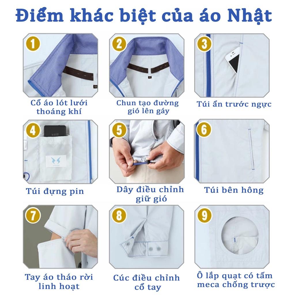 Áo điều hòa nội địa Nhật thanh lý lẻ size không kèm pin quạt