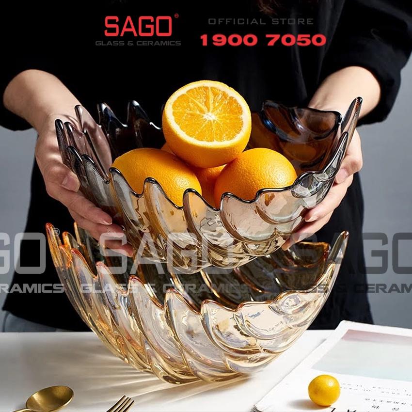 Tô Thủy Tinh Trái Cây Màu Hình Chiếc Lá Cao Cấp | Tùy Chọn Màu Sắc và Size