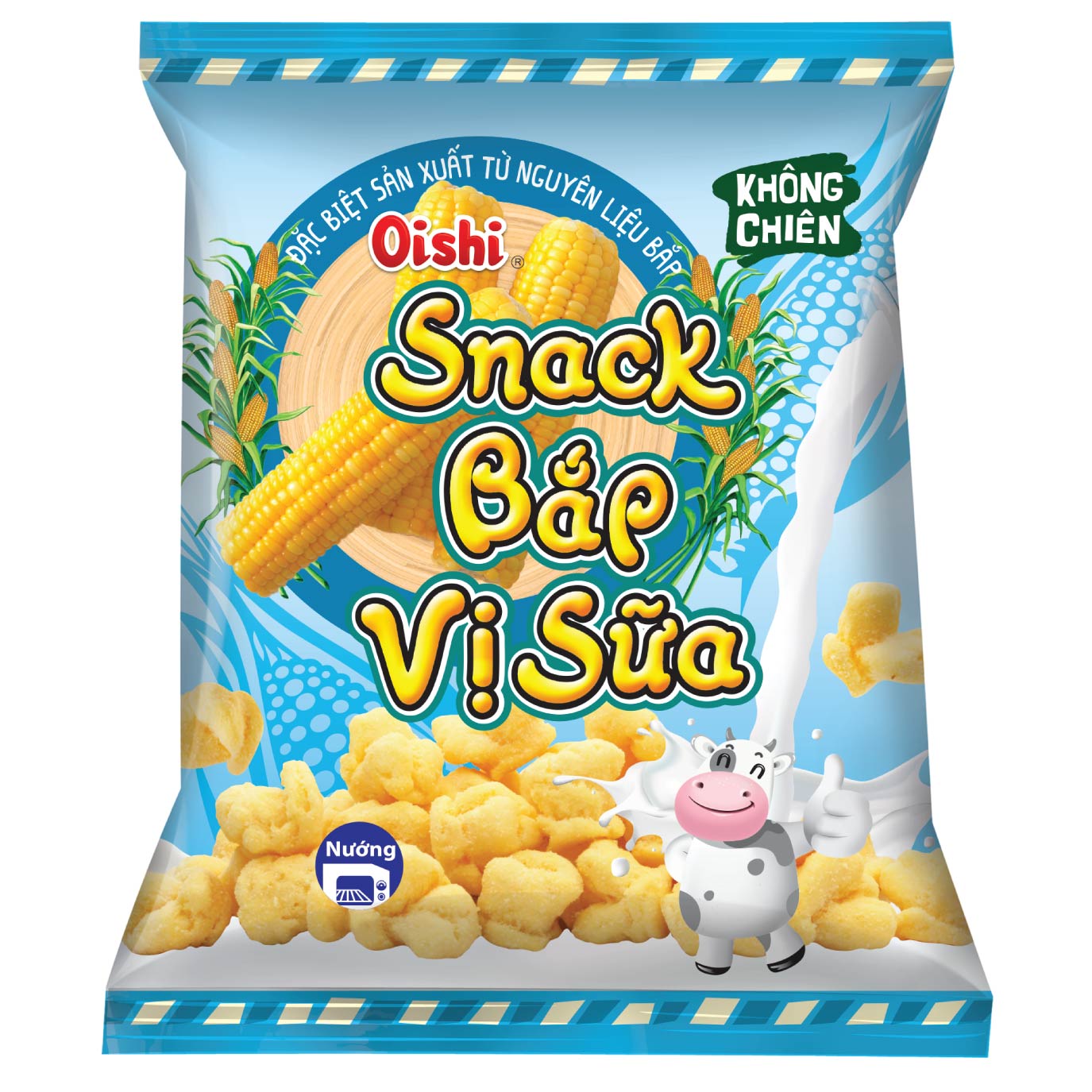 Oishi Combo2 - 6 gói snack 40g (Snack Cua Lắc Phô Mai, Snack 4X Vị Cay, Snack Phomat Miếng, Snack Bắp Ngọt, Snack Bắp Vị Sữa, Snack Tôm Cay)