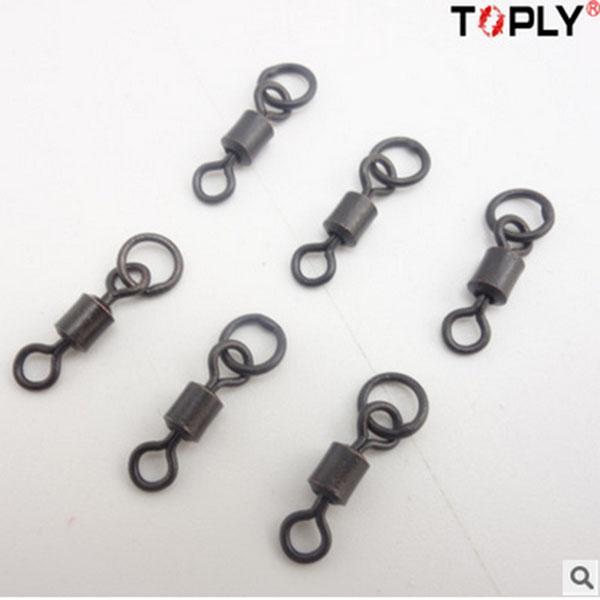 2 X 50Pcs Fishing Barrel Bearing Rolling Swivel Ring Hook Connector Fastlock Snaps