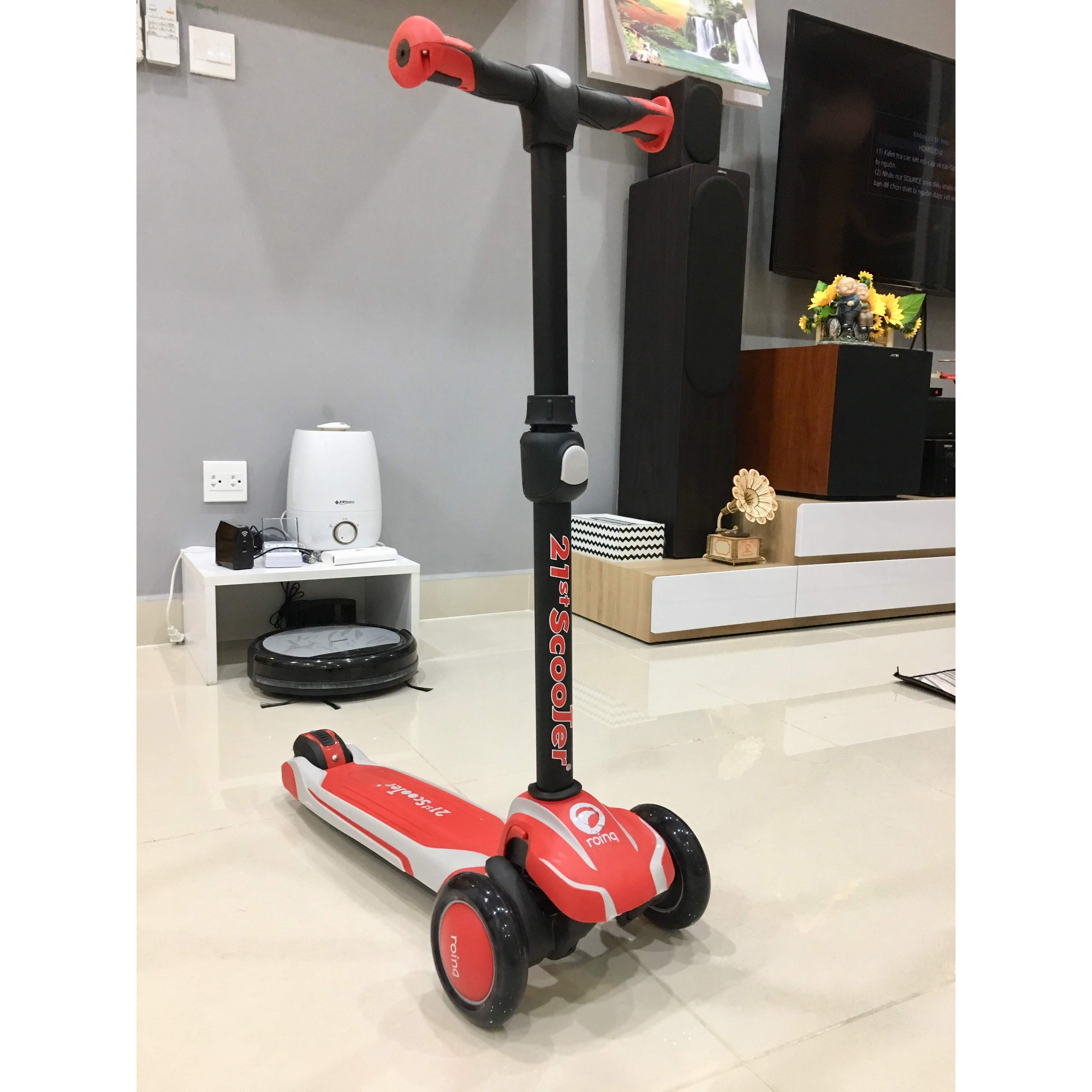 Xe trượt 21st scooter màu đỏ có hệ thống giảm xóc