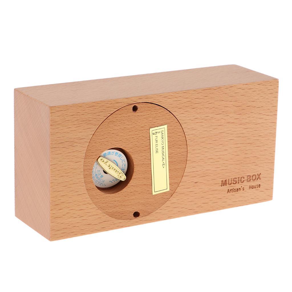 Retro Clockwork Musical Box Wooden Engraved Wind-up Mechanism Music Movements - 4 Melody for Like - Birthday Gift / Mild Music Lover / Home Ornaments