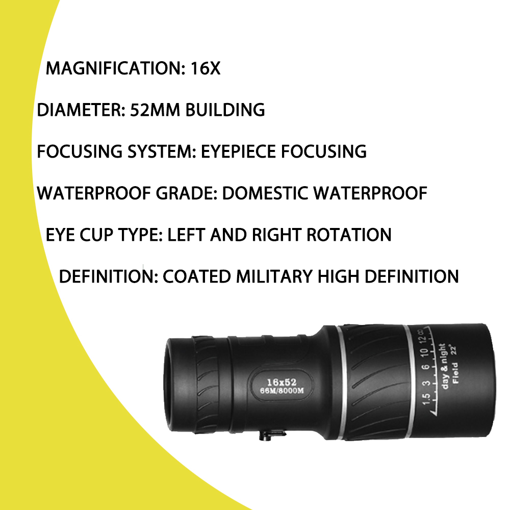 Kính Nhòm Tầm Nhìn 16X Độ Nét Cao Chống Thấm Nước Đi Săn Ngoài Trời