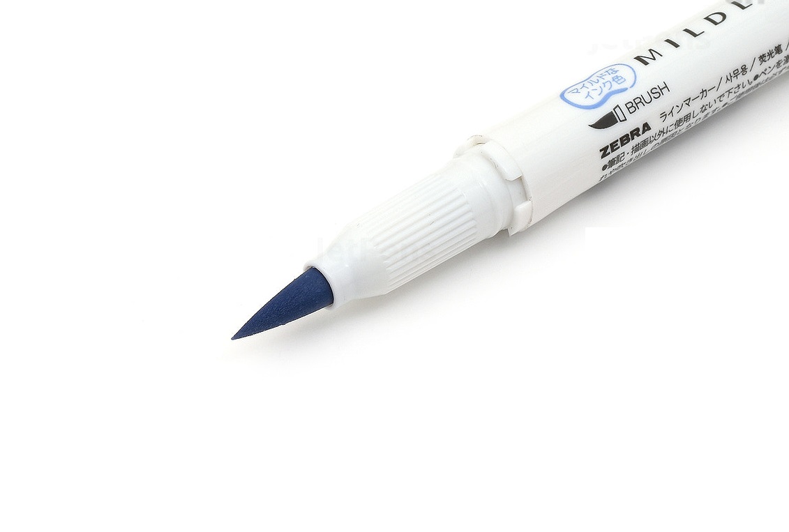 Bút lông cọ hai đầu Zebra Mildliner Double-Sided Highlighter Brush - Brush/ Extra Fine - Mild Blue