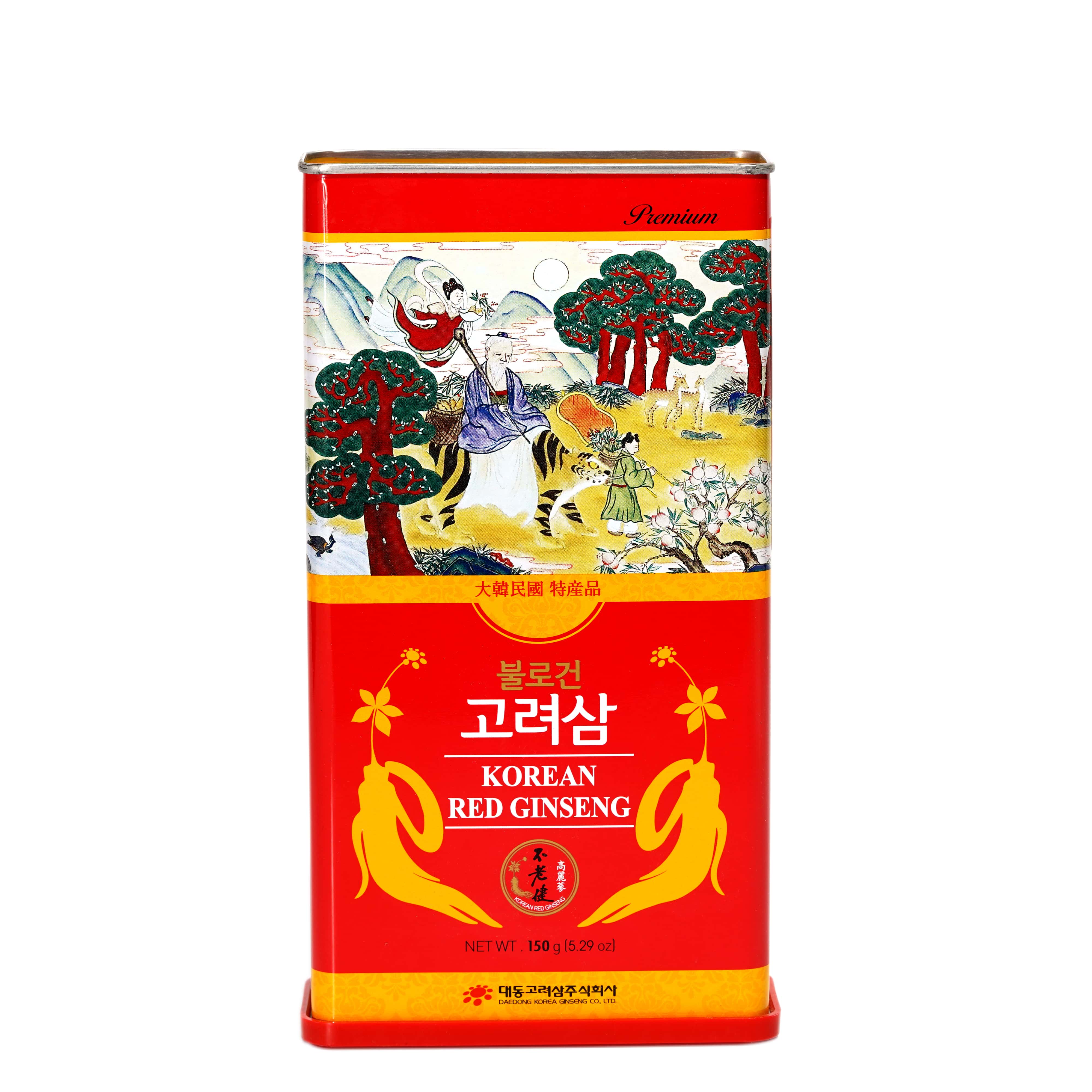 Hồng sâm củ khô Hàn Quốc Daedong Korea Ginseng 150g dòng Premium củ nhỏ (16 -25 củ) - Tăng cường trí nhớ, hỗ trợ giảm mỡ máu, phòng ngừa tiểu đường, huyết áp