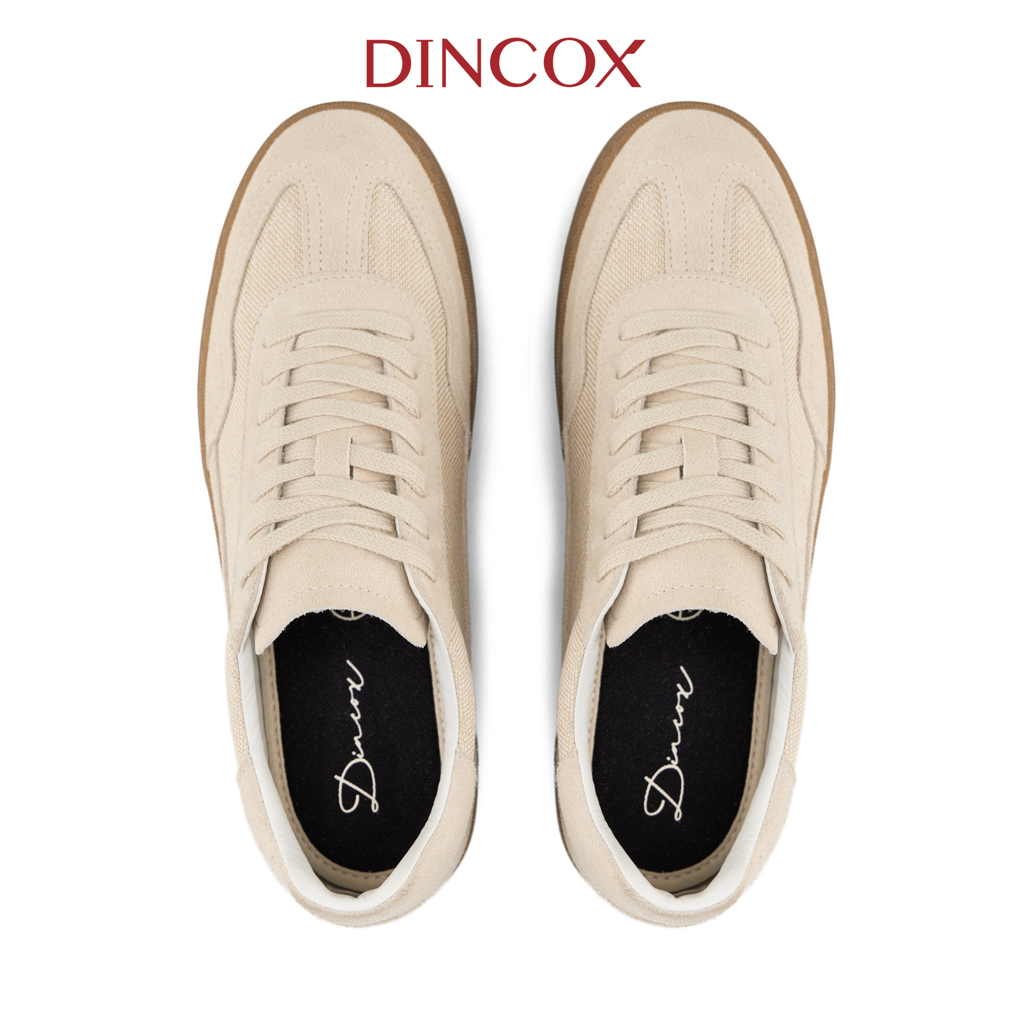 Giày Sneaker Vải Canvas Nam DC35 Beige Dincox Shoes