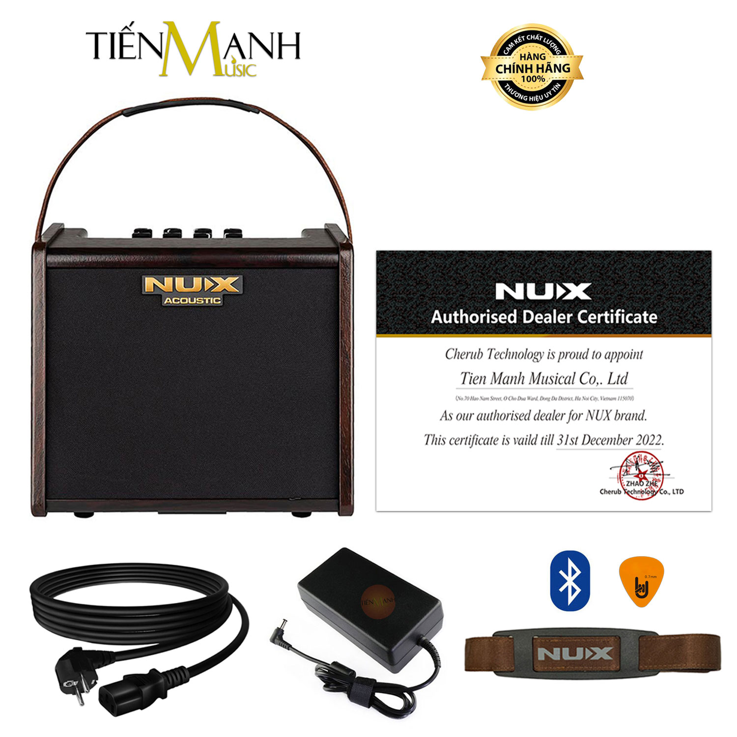 [Pin Sạc, Bluetooth] Amply Guitar Acoustic Nux AC25 - Loa Ampli AC-25 Amplifier Hàng Chính Hãng - Kèm Móng Gẩy DreamMaker