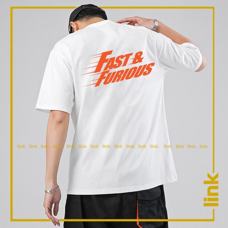 Áo thun trắng nam form rộng FAST AND FURIOUS