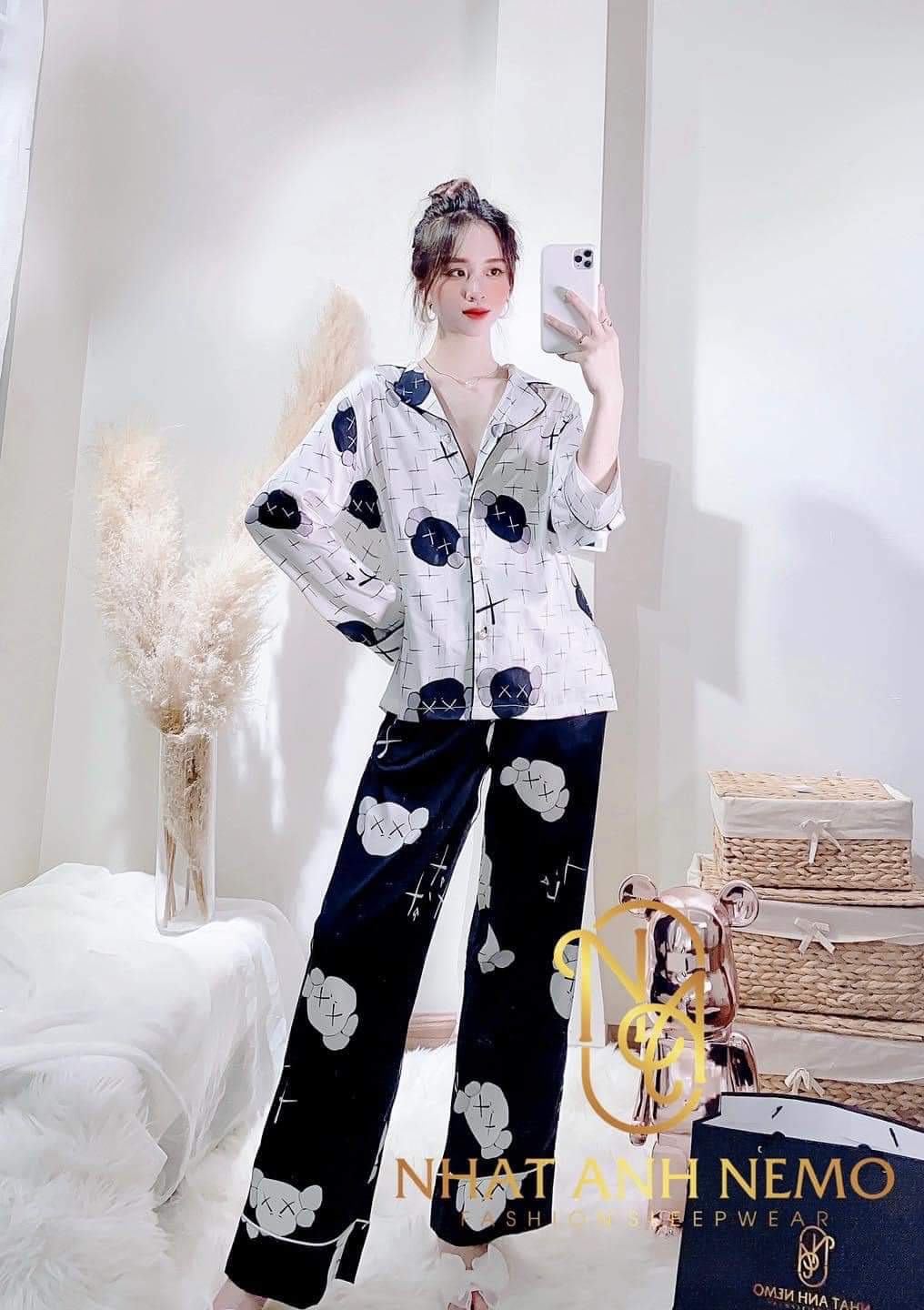 Bộ Pijama Hàng Thiết Kế Lụa Cao Cấp Loại 1