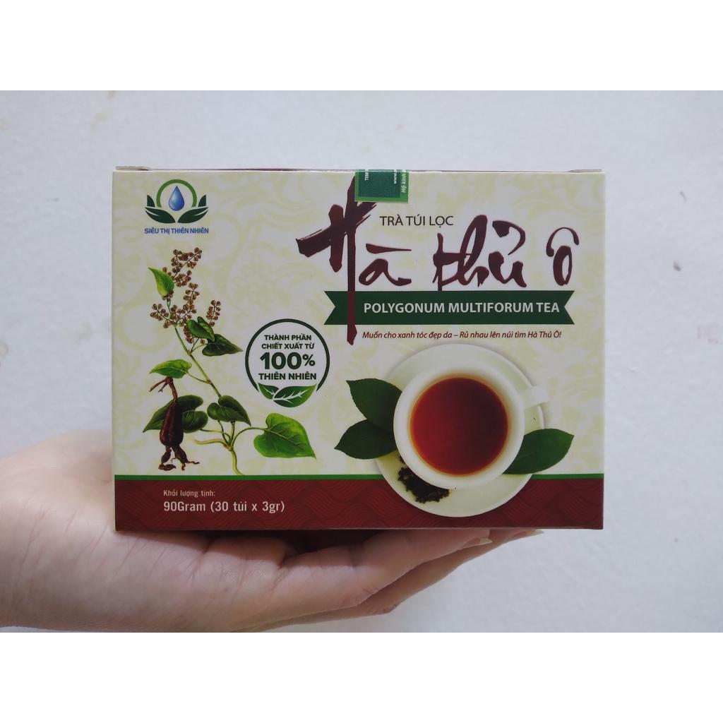 Trà Hà Thủ Ô hộp 30 Túi Lọc x 3Gram giúp bồi bổ thận, kích thích mọc tóc, tóc đen mượt của Siêu Thị Thiên Nhiên