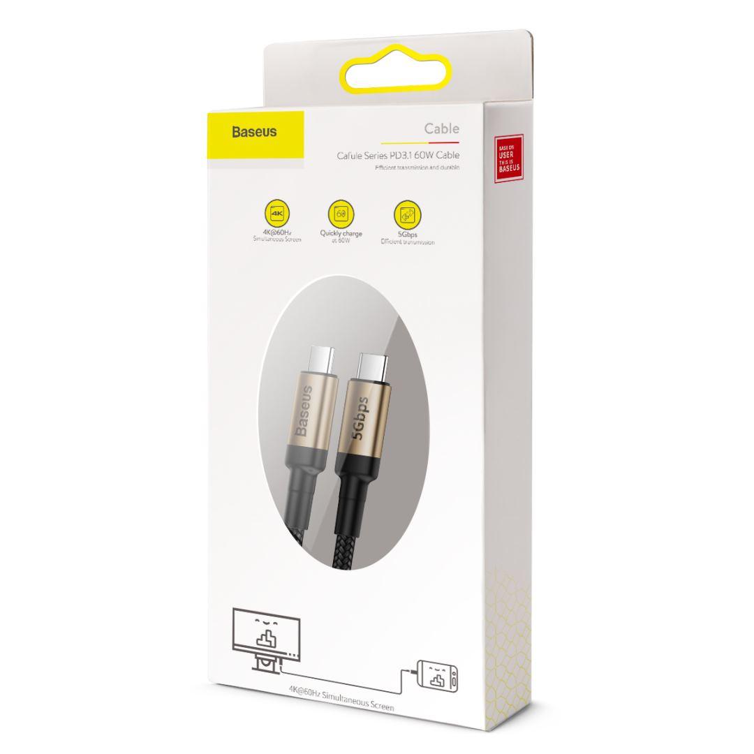 Cable sạc 2 đầu type c BASEUS KLF Series 1 M Loại-C PD3.1 Gen1 60 W - Hàng nhập khẩu