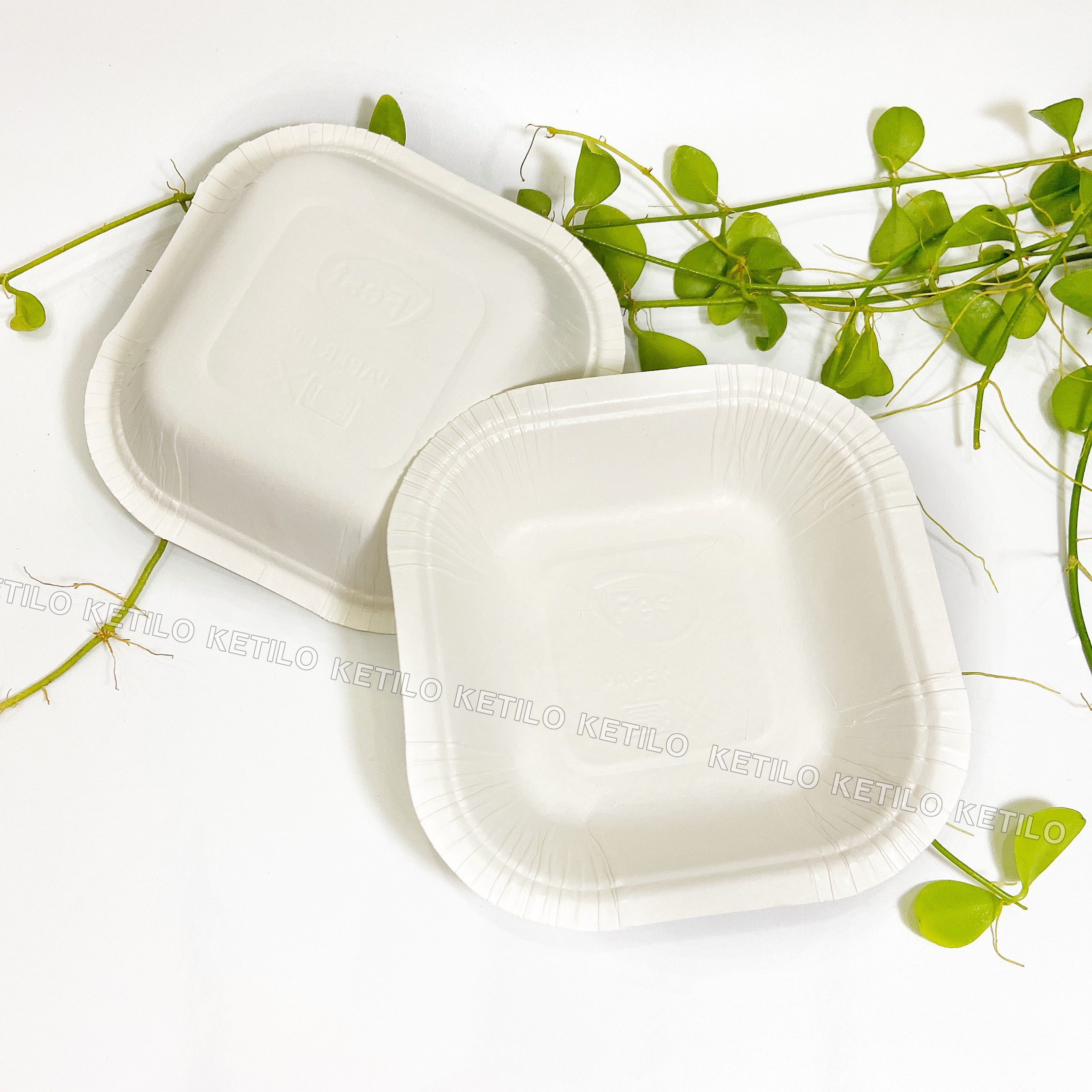 Set 100 Khay Giấy FEST CHOICE 13x13 cm THÁI LAN Hàng Nhập Khẩu Cao Cấp, Dùng 1 Lần Tiện Lợi, An Toàn
