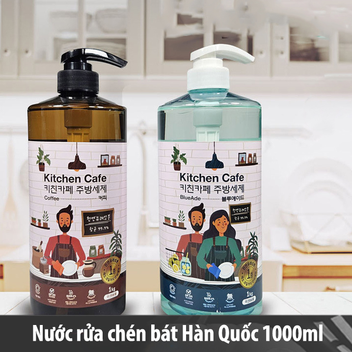 Nước rửa chén, bát chiết xuất thảo dược hữu cơ Kitchen Cafe Hàn Quốc 1000ml