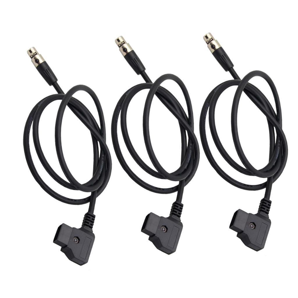 3Piece D-Tap to 4 Pin Female Mini XLR Power Cable for Camera Monitor