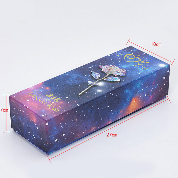 Quà Tặng Valentine - Hoa Hồng Mạ Vàng 24k Galaxy Phát Sáng Có Đèn Led