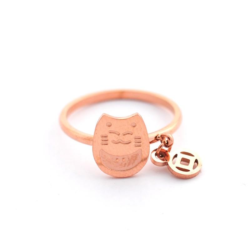 Nhẫn titan mèo đại cát không đen ko rỉ ko bay NK05