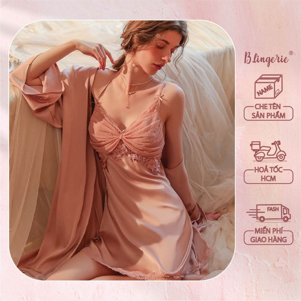 Váy Ngủ Ren Hai Dây (Kèm Áo Choàng) - B.Lingerie