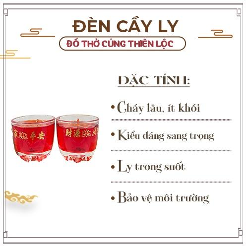 Đèn Cầy Ly Cúng Múi Cao 5cm Cháy Liên Tục 10 Tiếng Đồ Thờ Cúng Thiên Lộc - Cặp 2 Ly