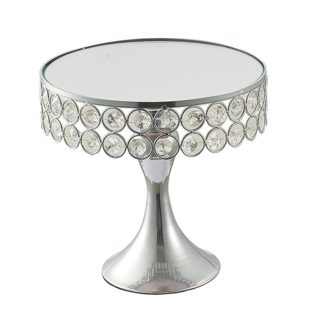 Nordic Style Metal Wedding Cake Stand Mosaic Crystal Cake Tray 20cm Dia