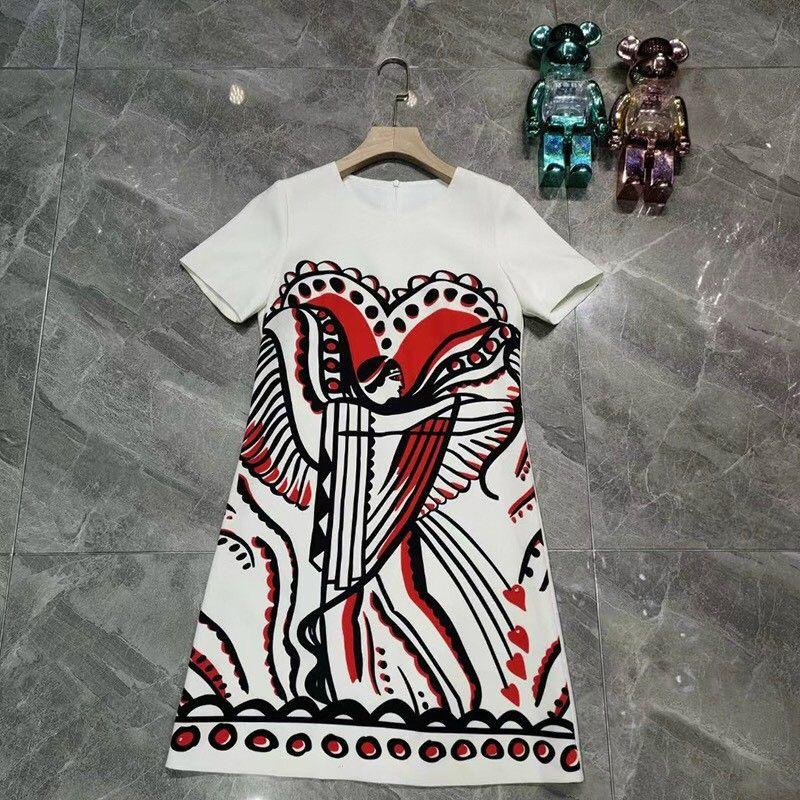 ĐẦM SUÔNG HỌA TIẾT TRẮNG ĐỎ