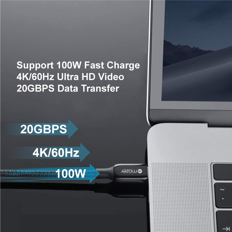 Dây Cáp Mazer Infinite LINK 3 Pro Cable USB-C TO USB-C HDMI4K 60Hz 20Gbps 100W- hàng chính hãng