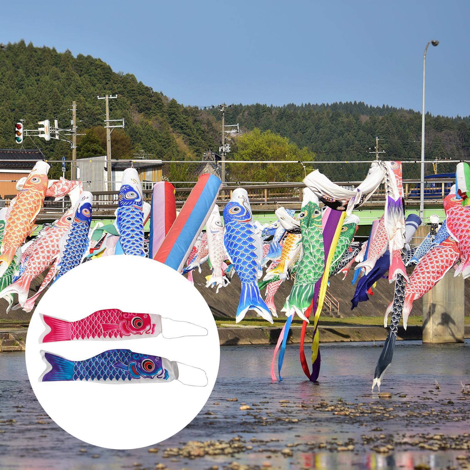 2x 40cm Japanese Carp Windsock Streamer Fish Flag Kite Nobori Koinobori