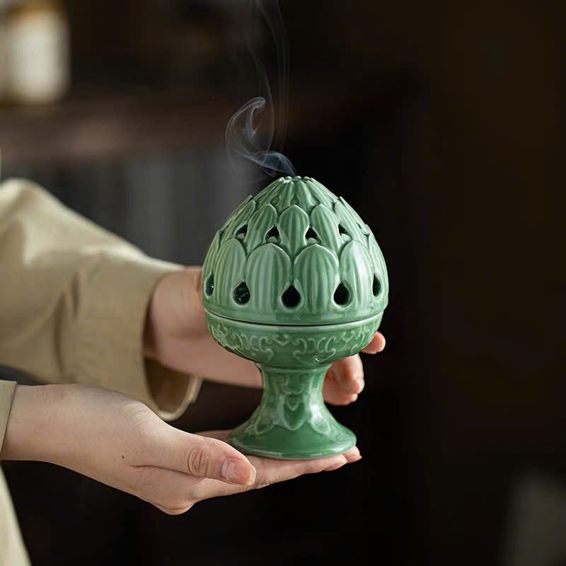 Lư trầm gốm Tuyết Liên