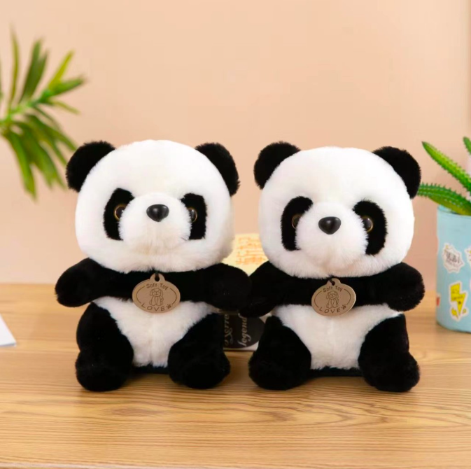 Thú nhồi bông gấu trúc êm mịn - Size 22cm- Quà tặng gấu bông gấu trúc ôm hoa dễ thương - Gối ôm mềm mịn cho bé.