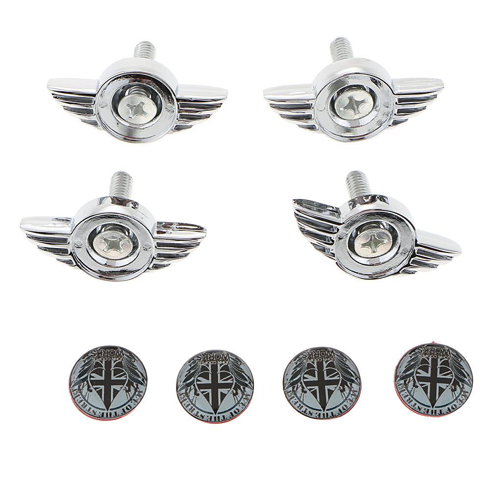 4 Pieces Universal Car Anti-Theft License Plate Fasteners Bolts Screw