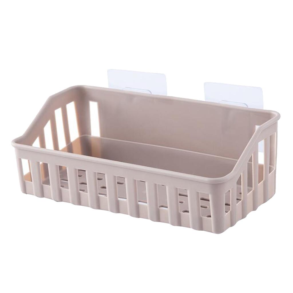 Kitchen Bathroom Wall Shower Shelf Storage Caddy Rack Self Adhesive Coffee