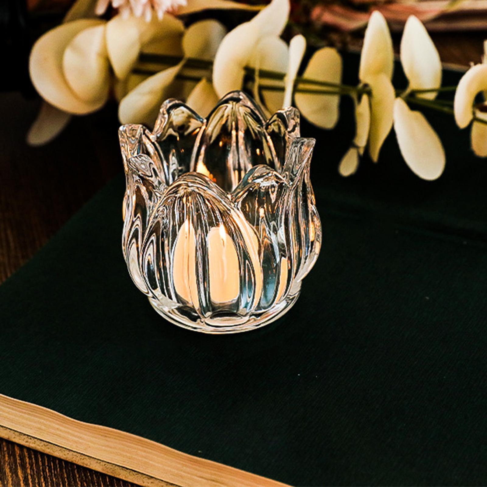 Small Glass Candle Holder Candle Stand Candle Cup Votive Candle Holder for Birthday Party Candlelight Dinner Wedding Festive Home
