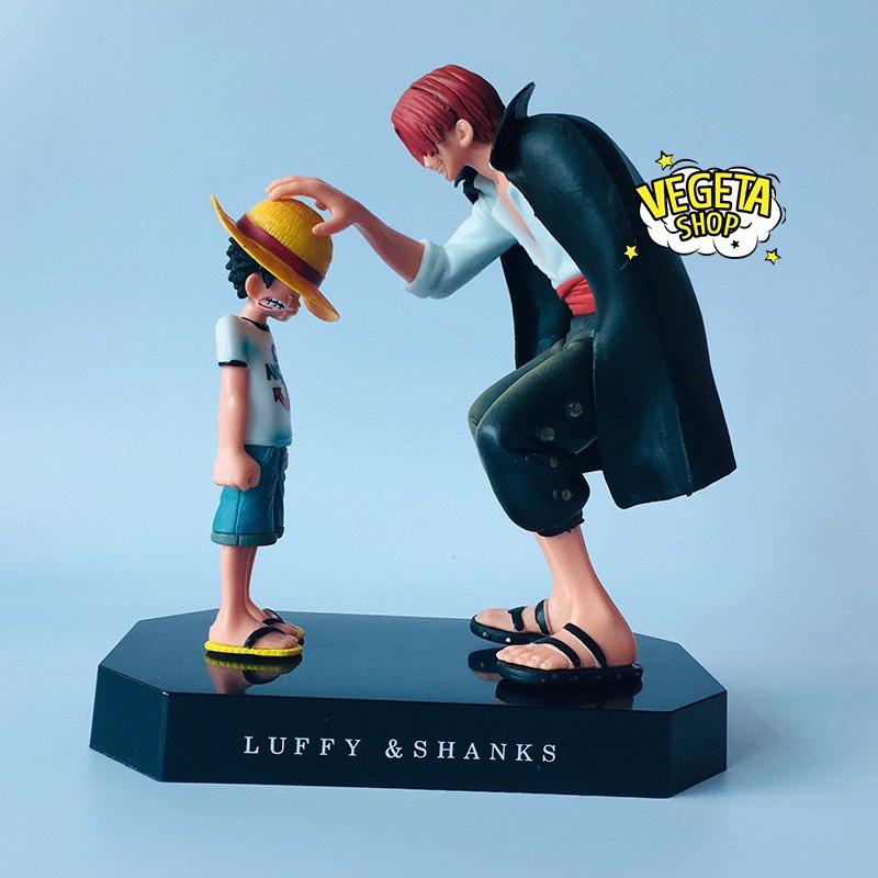 Mô hình One Piece - Monkey D Luffy và Shanks tóc đỏ - Hoạt cảnh Shanks mất tay vì cứu Luffy khóc nhè - Cao 18cm