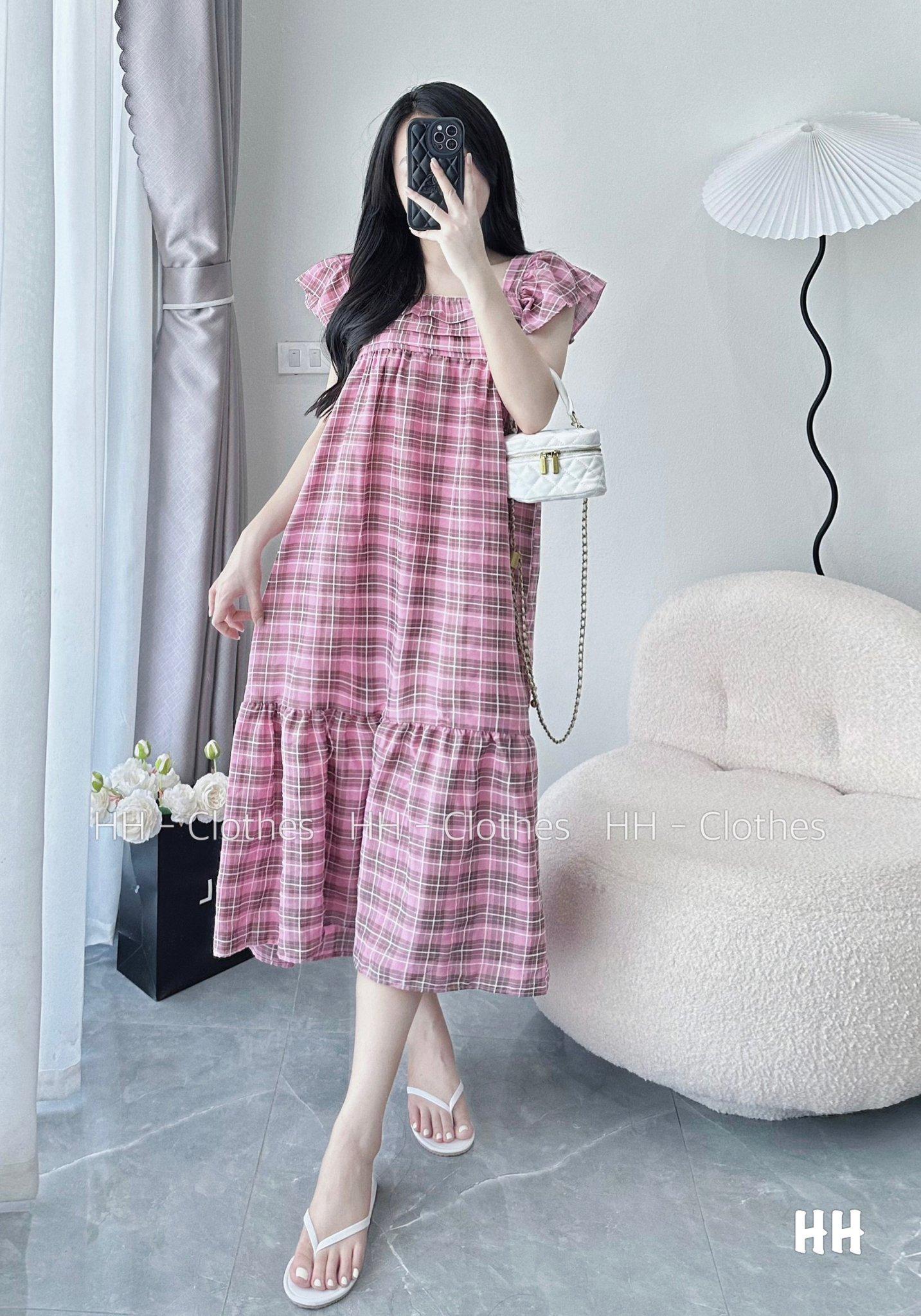 VÁY ĐI CHƠI, VÁY BABYDOLL, VÁY KẺ TAY CÁNH TIÊN CỰC KUTE
