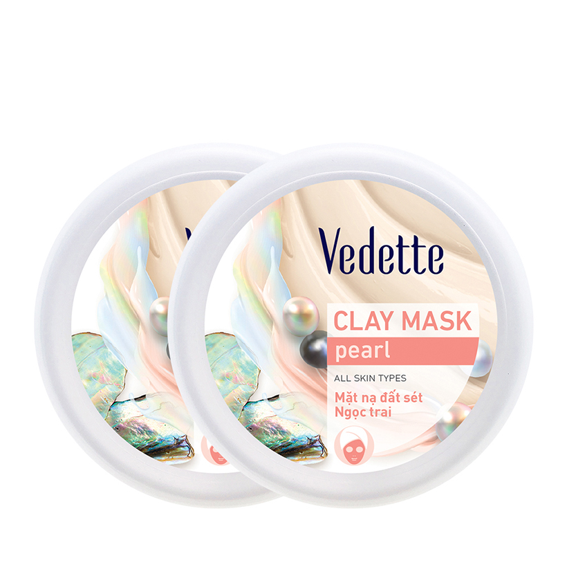 Mặt Nạ Đất Sét Sạch Sâu Dịu Nhẹ Vedette Ngọc Trai - Hũ 145g