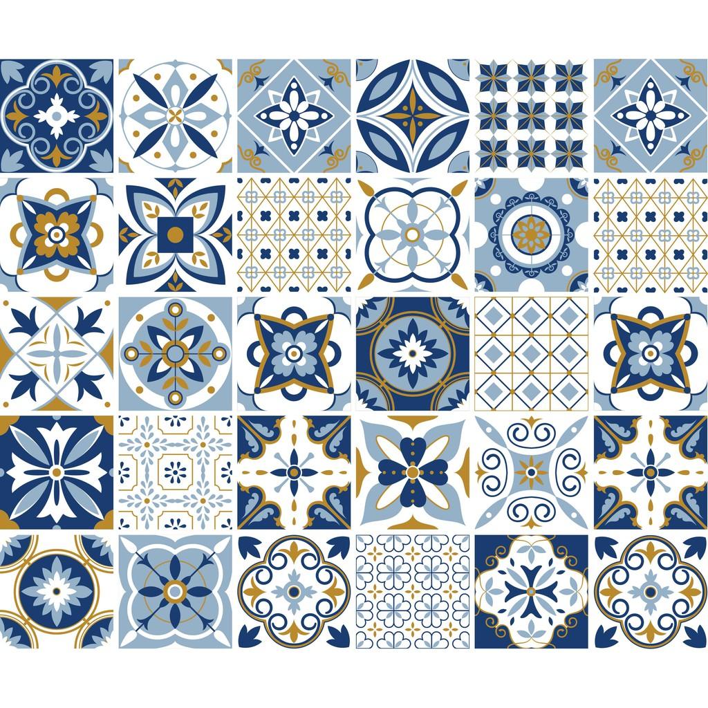 Decal Gạch Bông Set 30 ô 20x20cm - Decal dán tường Trang trí nhà cửa
