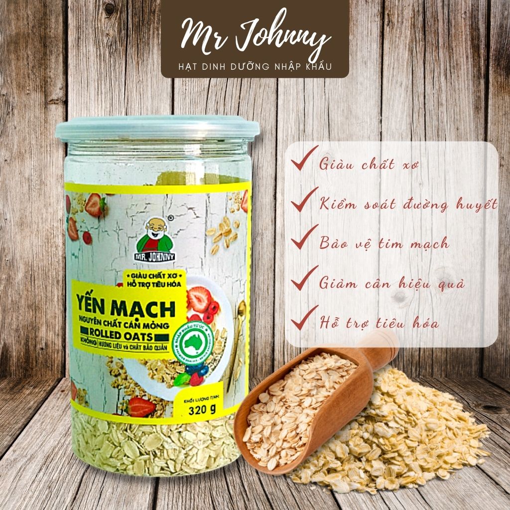 COMBO 2 Hộp Yến Mạch Úc Tươi Mr Johnny 320g - Cho người ăn kiêng, giảm cân