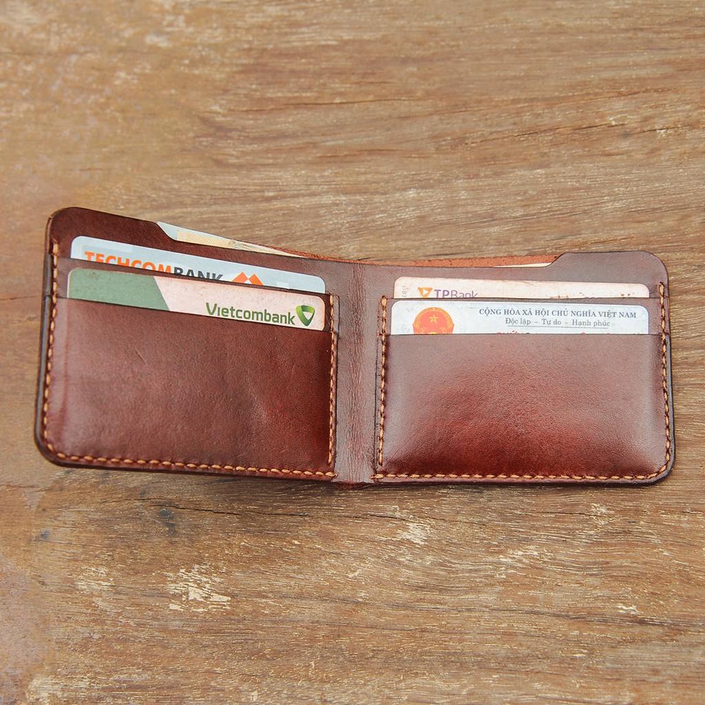 Ví nam mini màu nâu - Đồ da handmade - DT242
