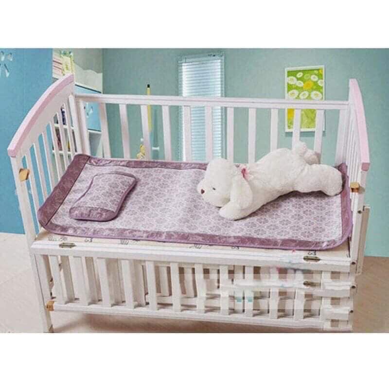 Chiếu đệm lụa trẻ em cao cấp TẶNG gối cho bé