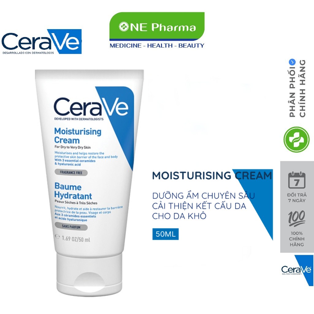 Kem dưỡng ẩm dành cho da khô Cerave Moisturizing Cream 50ml