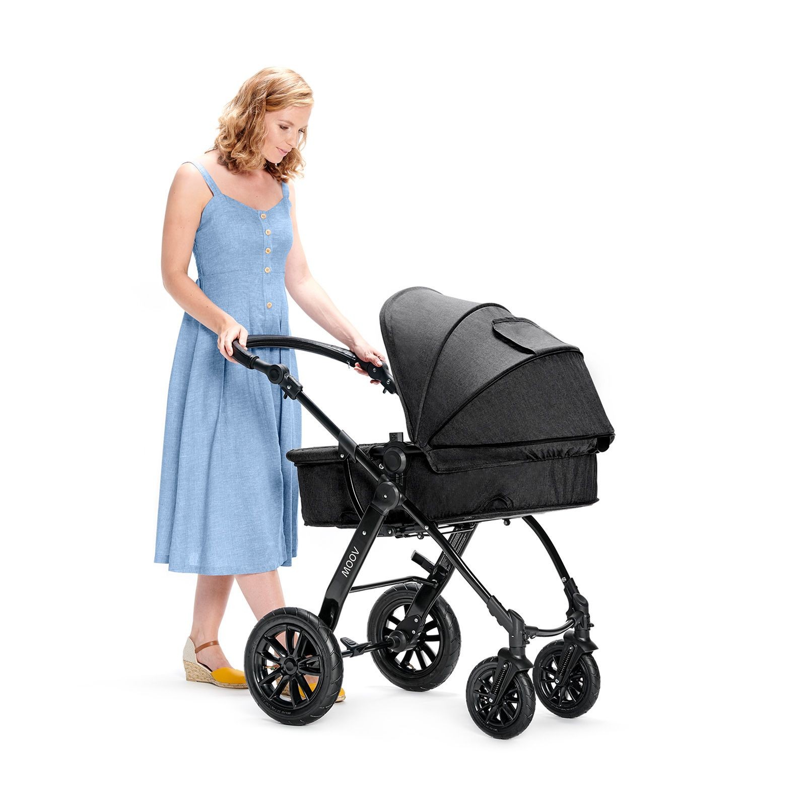 Bộ xe đẩy Kinderkraft MOOV3in1 cho bé từ 0 tháng tuổi đến 22kg  - Gồm xe đẩy, xe nôi và ghế ngồi ô tô - Hàng chính hãng