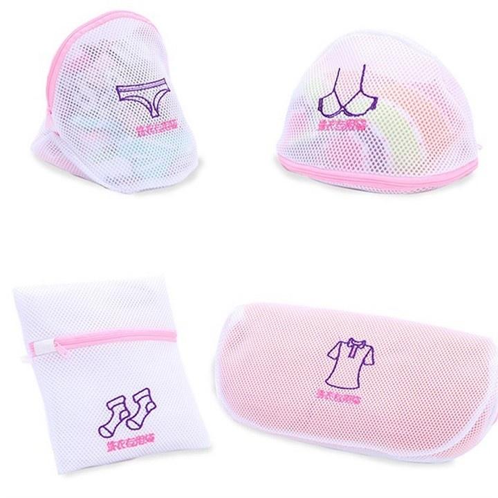 Set 5 Túi Giặt Bảo Vệ Quần Áo, Đồ Lót, Tất, Áo Ngực, Bảo Quản Quần Áo Kiểu Nhật Dạng Lưới