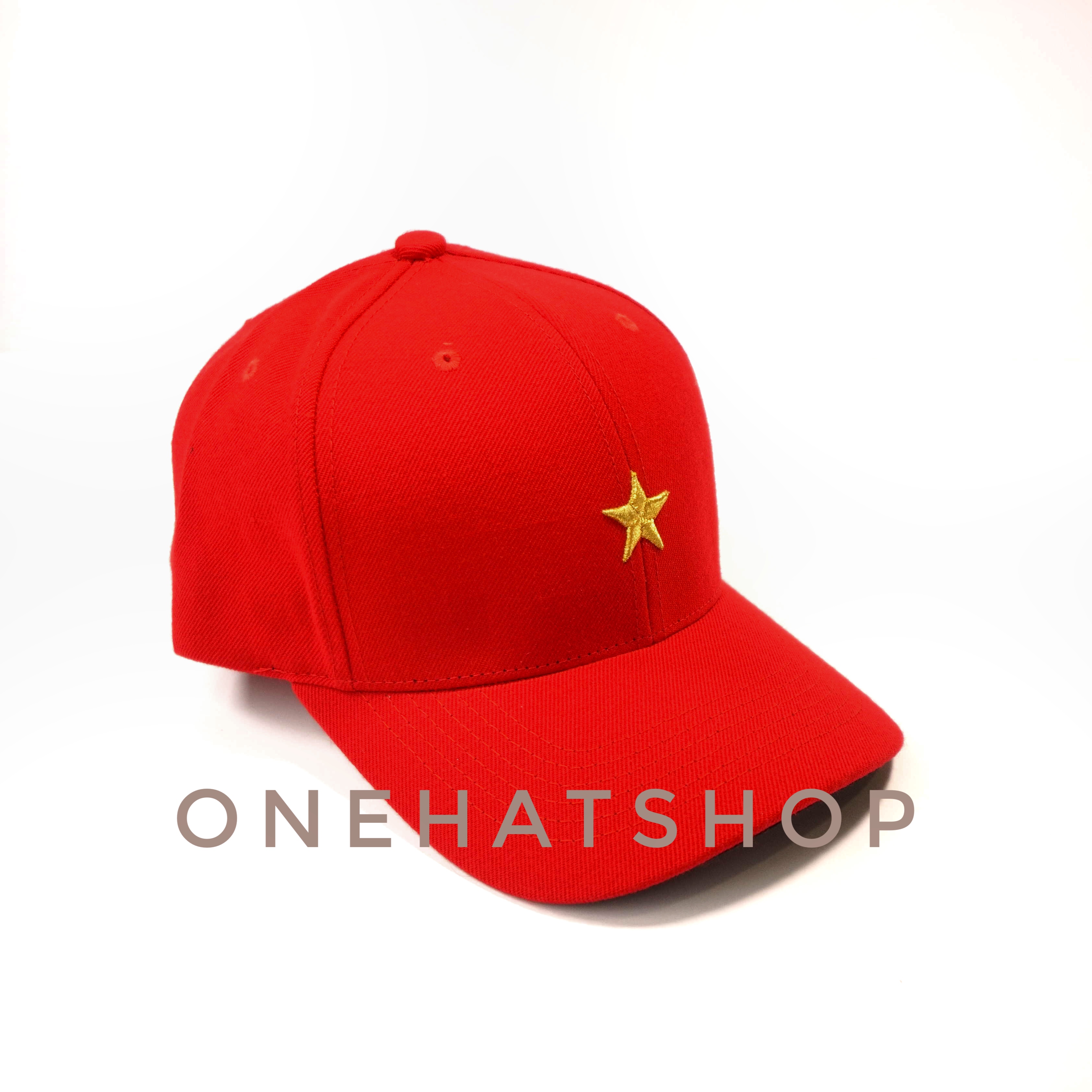 Nón lưỡi trai Ngôi Sao Vàng vải đỏ Brand One Hat