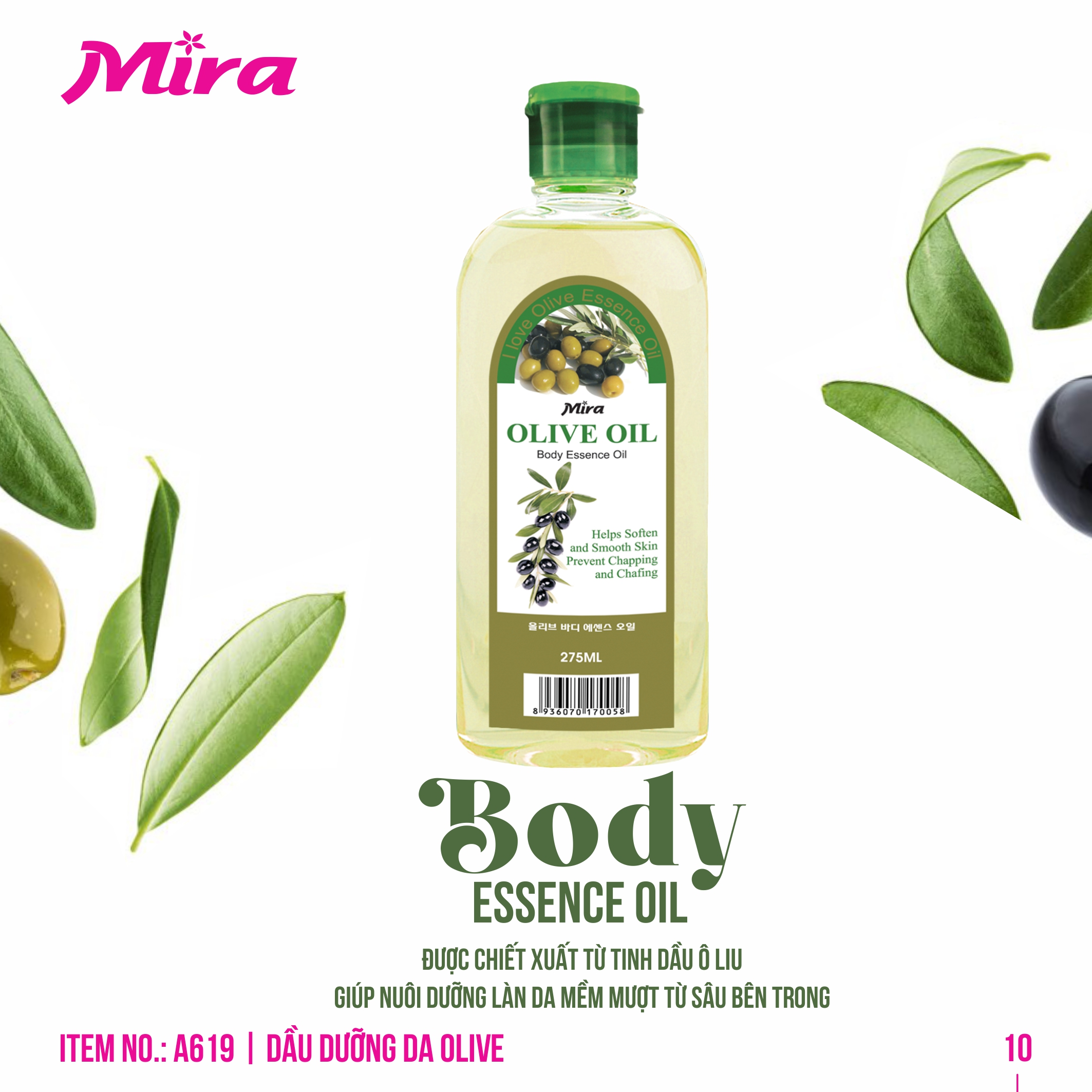 Tinh Dầu Dưỡng Da Olive Oil Mira 275ml A619