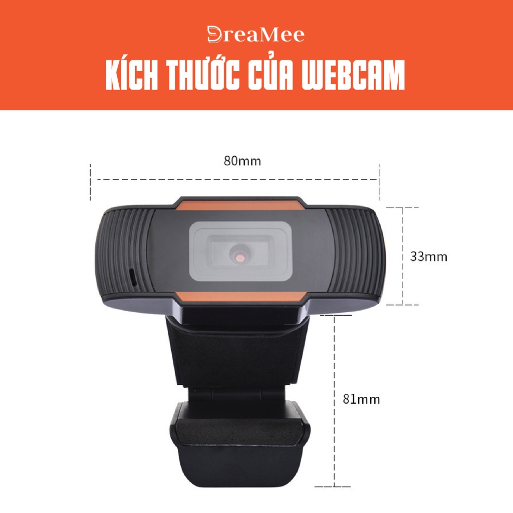 Webcam Full HD sắc nét tích hợp Micro, kết nối cổng USB, kẹp màn hình, học online,  gọi video