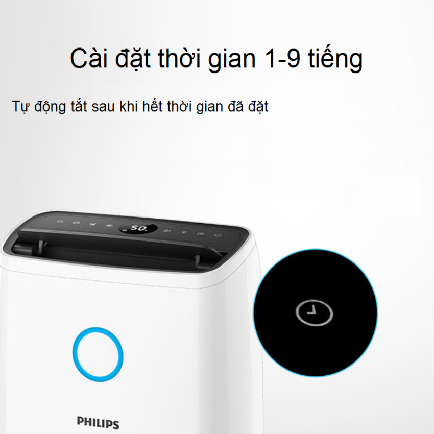 HÀNG CHÍNH HÃNG - Máy hút ẩm Philips DE3203/00, công suất 395W, dung tích bình chứa nước 4 Lít