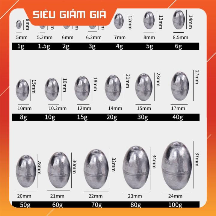 Chì Câu Cá Tròn Xuyên Tâm 120g