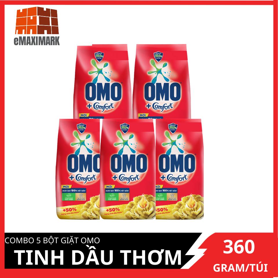 Combo 5 Bột giặt OMO Tinh dầu thơm 350g