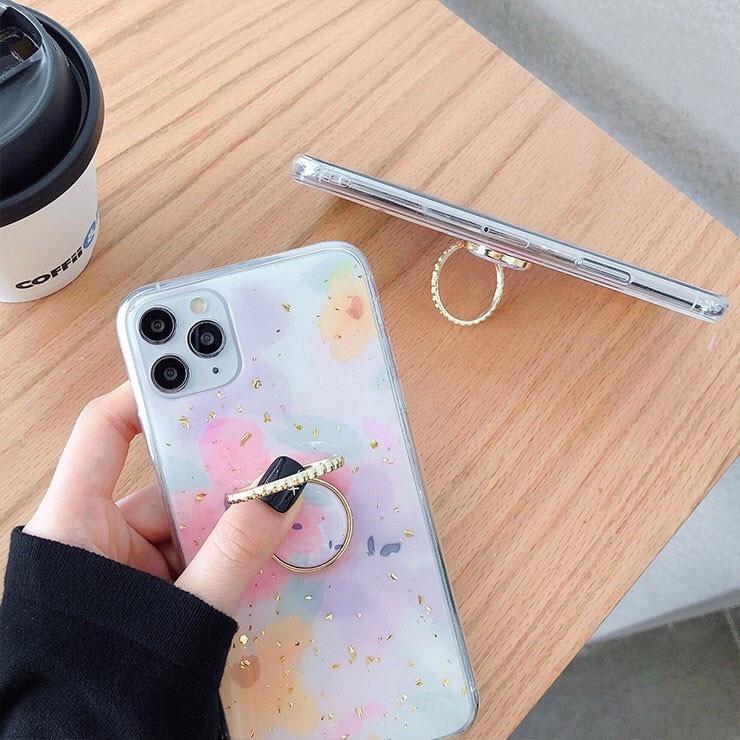 Ốp Hoa Hồng Kim Tuyến Kèm Ring Dành Cho ip 6p/7plus/8plus/x/xs/xs max