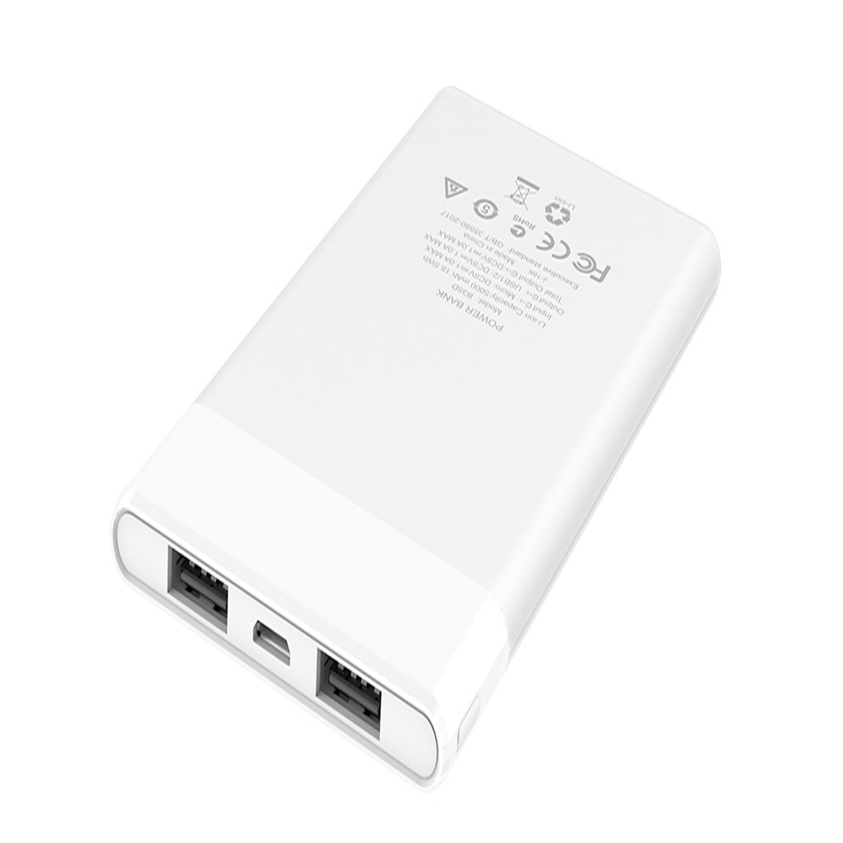 Pin Sạc Dự Phòng Hoco B35D Dung Lượng 5000mAh 2 Cổng USB + Tặng Đèn Led Nhiều Màu - Chính Hãng